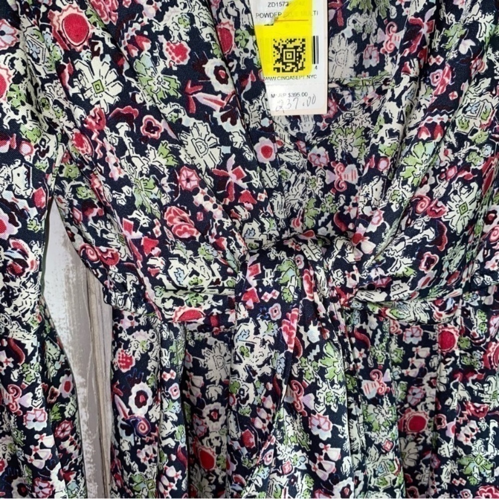 NWT Cinq a Sept Quinn Floral Tie Waist Midi Dress - Picture 5 of 7